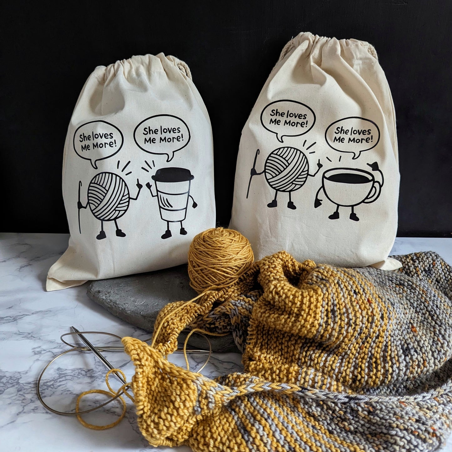 Knitting/crochet project bags