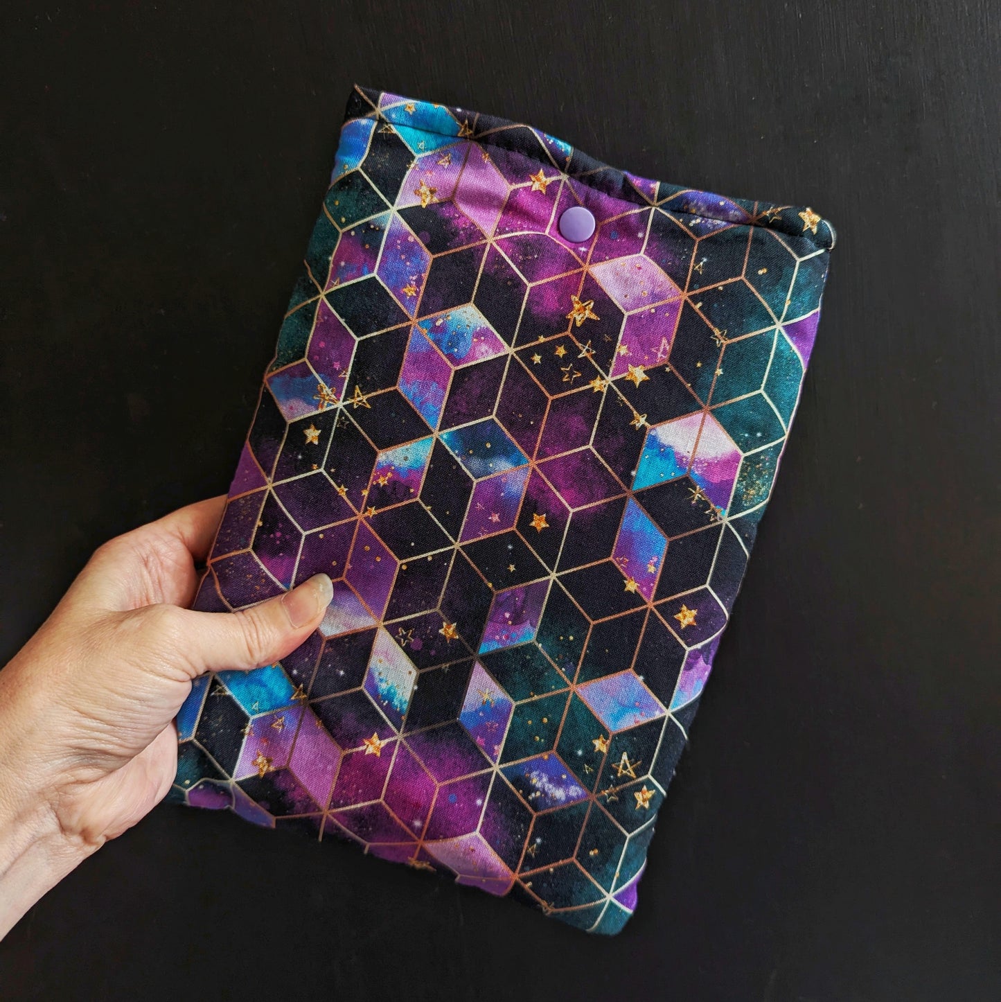 Dark geometric book sleeve