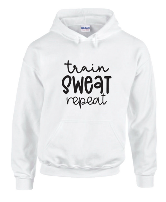 Train sweat repeat hoody