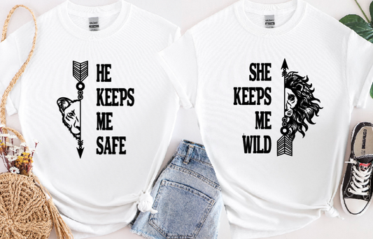 Couples tee - lion/lioness