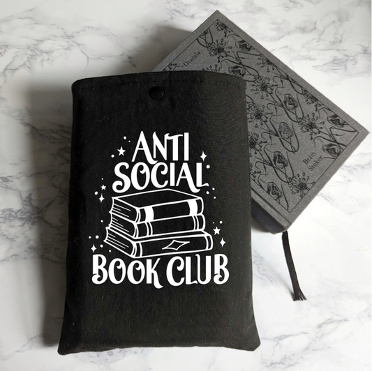 Anti social book club book sleeve