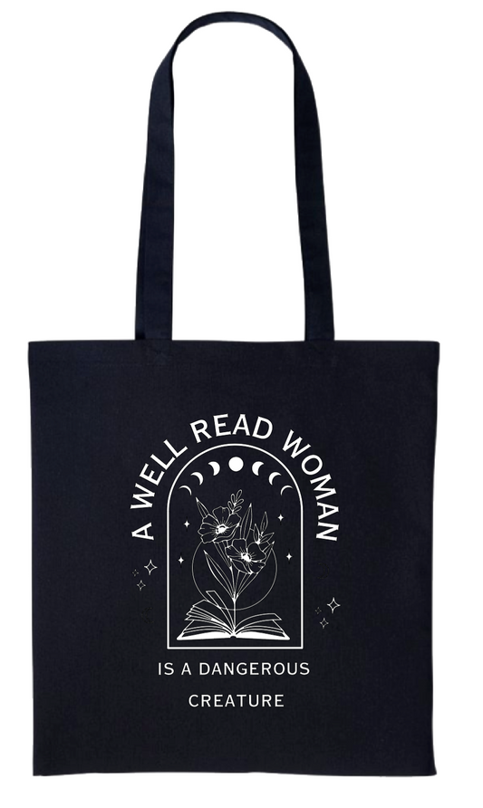 A well read woman tote bag